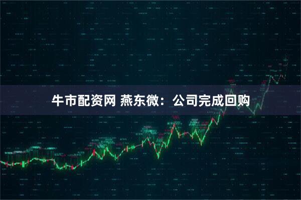 牛市配资网 燕东微：公司完成回购
